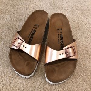Birkenstock Madrid Rose Gold White 37 7 one strap